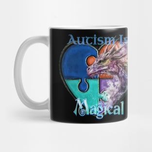 Autism Awareness Puzzle Dragon Autism Is Magical Mug